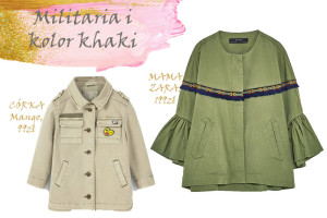khaki kurtka na lato dla dziewczynki