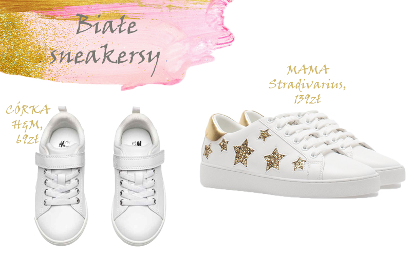 białe sneakersy modna mama i córka