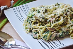 pomysł na spagetti ze szpinakiem