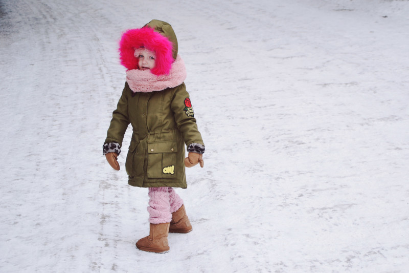 zimowa parka dla dziewczynki