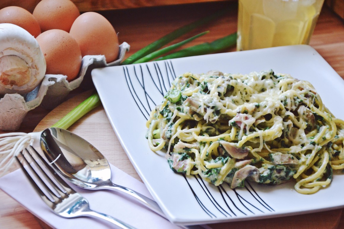 pomysł na spagetti ze szpinakiem