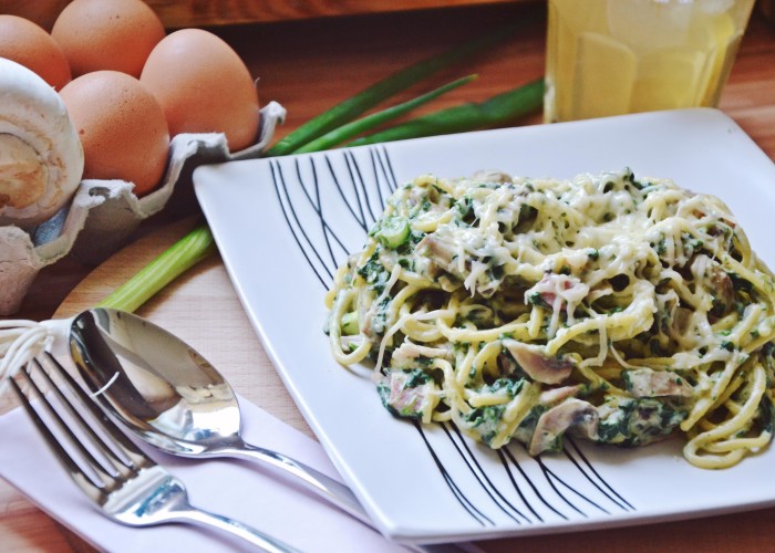 pomysł na spagetti ze szpinakiem
